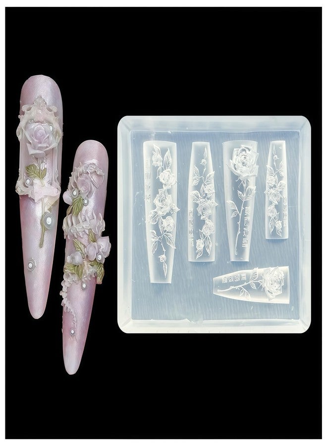 BHCCXZ 3D Flower Gel Nail Art Mold Arts Resin Rose Molds for Accessories Supplies Petal Silicone Tools Grace Nails Style - Image 1